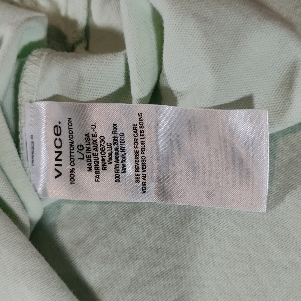 185. VINCE. Garment Dye Crew Neck T-Shirt | Color: Pistachio Green - Picture 5 of 7